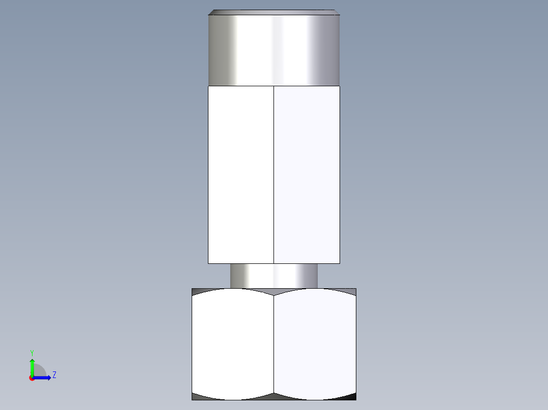 卡套式工业通用硬管接头EO_Standpipe_run_tee_EVL16SOMDCF左视图