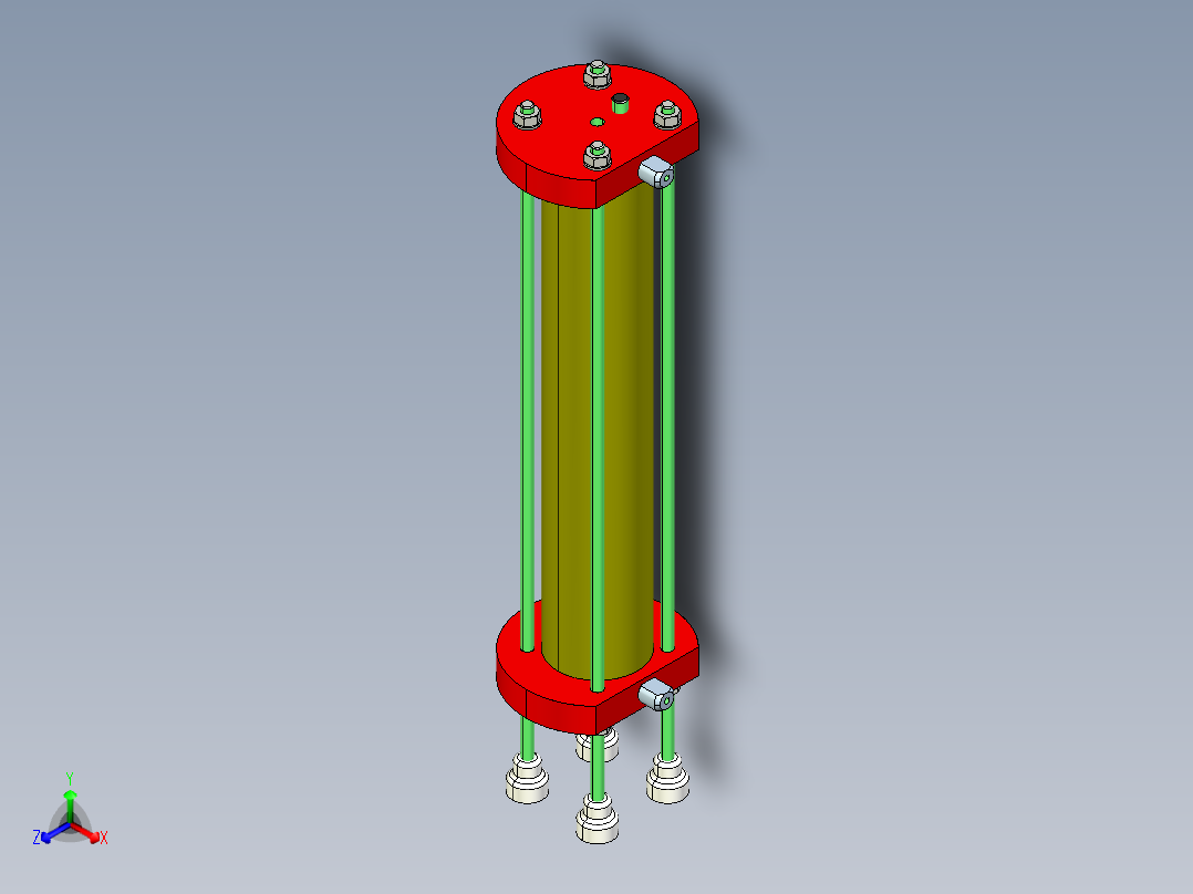水电解反应器正等轴测图