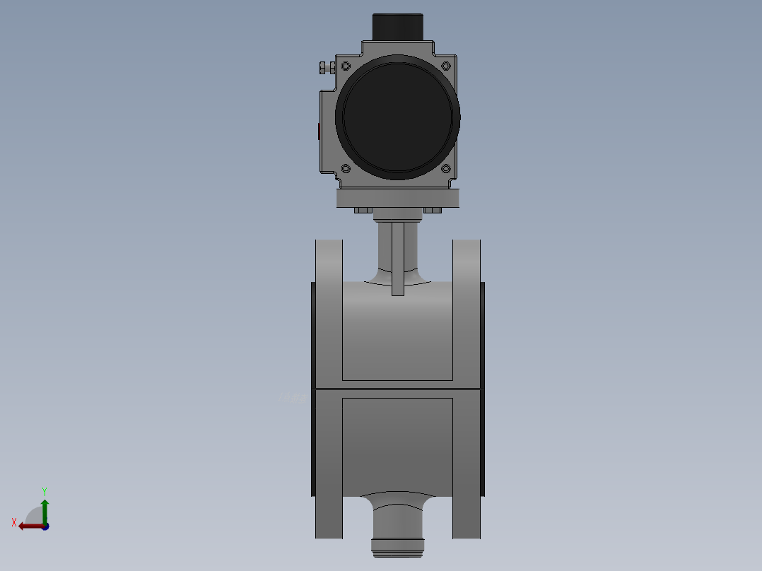 法兰式气动蝶阀-316 DN50-DN400后视图