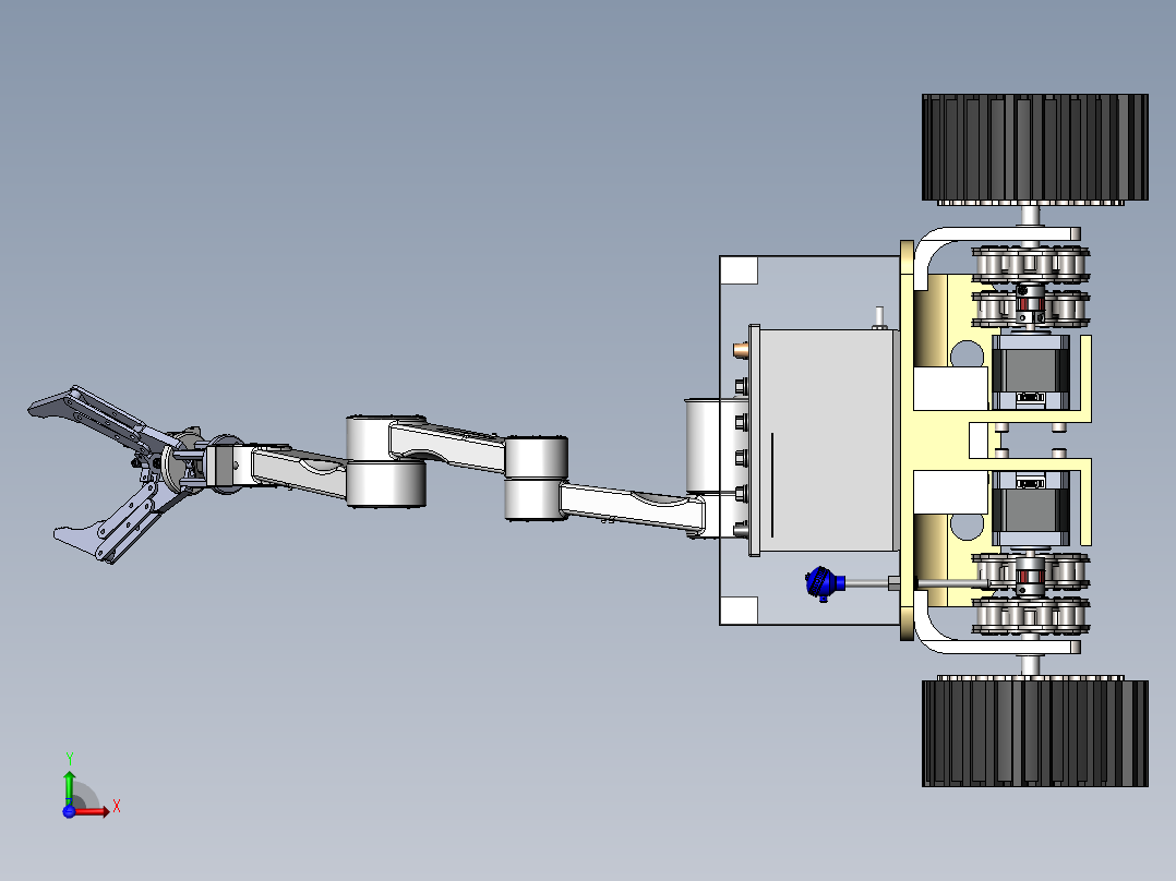 苹果履带采摘机器人前视图