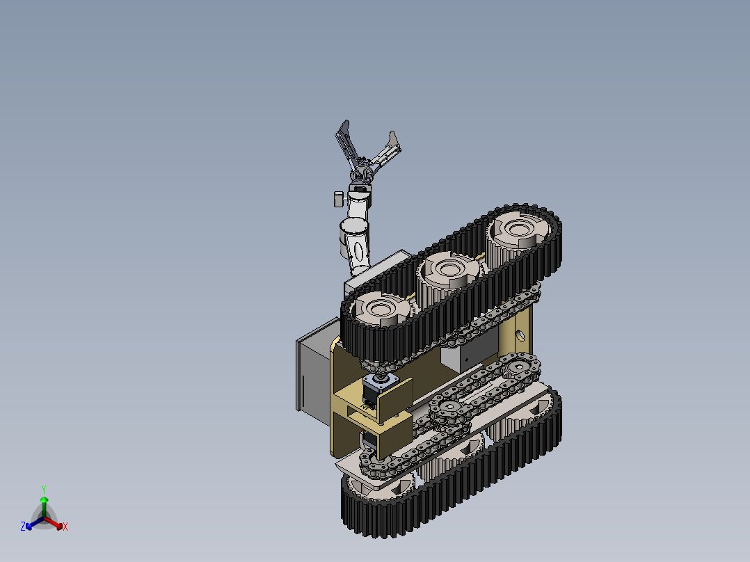 苹果履带采摘机器人正等轴测图