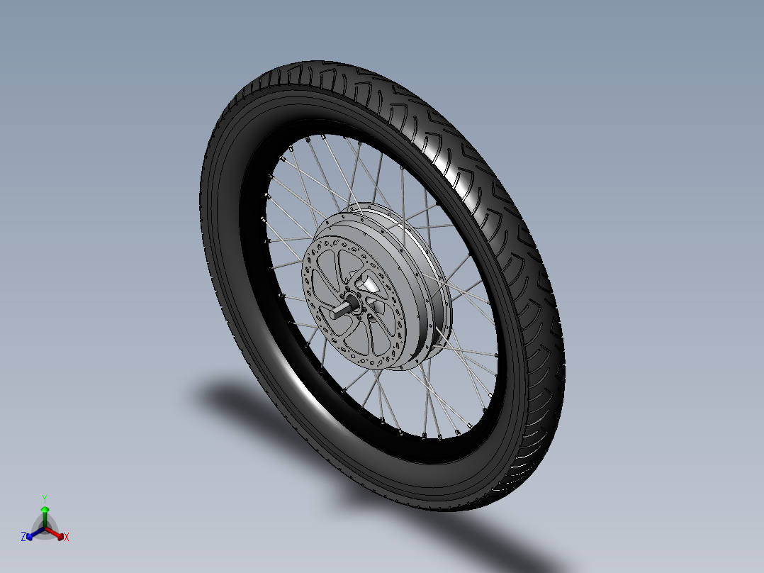 <span style='color: red'>自行车</span>后轮总成轮毂电机和盘式制动器--SW