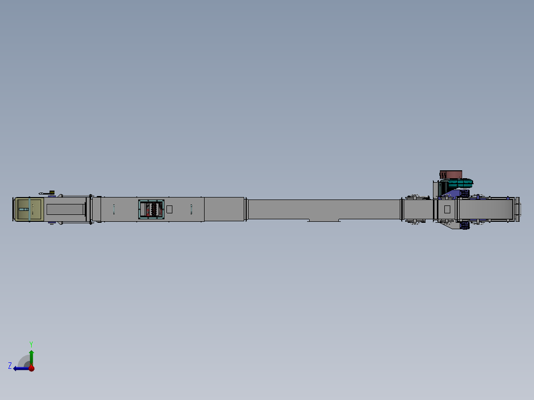 链斗升降机核心结构三维建模图纸 SOLIDWORKS设计右视图