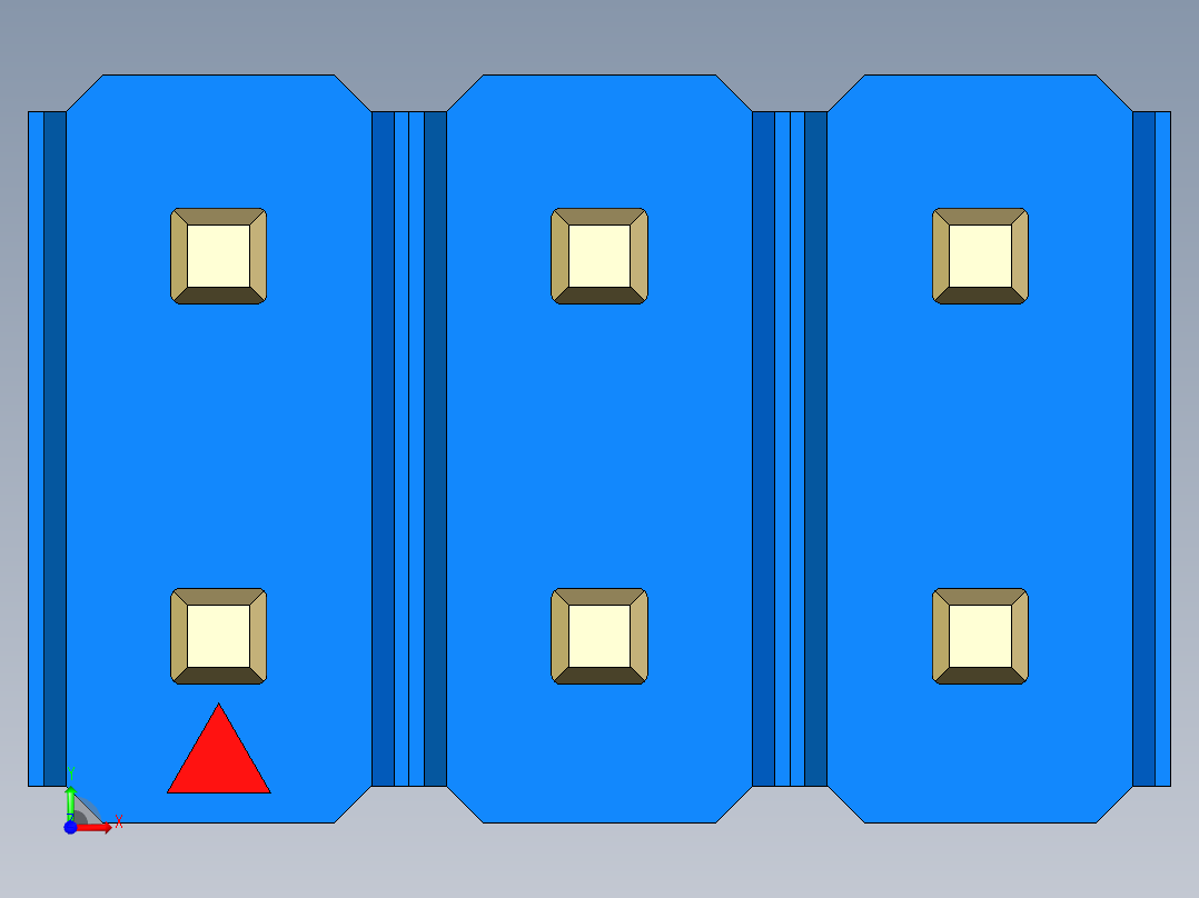 彩色公头100mil（2.54mm）系列-DS1021_blue_2x03p_100mil_Type43_rev1.0前视图