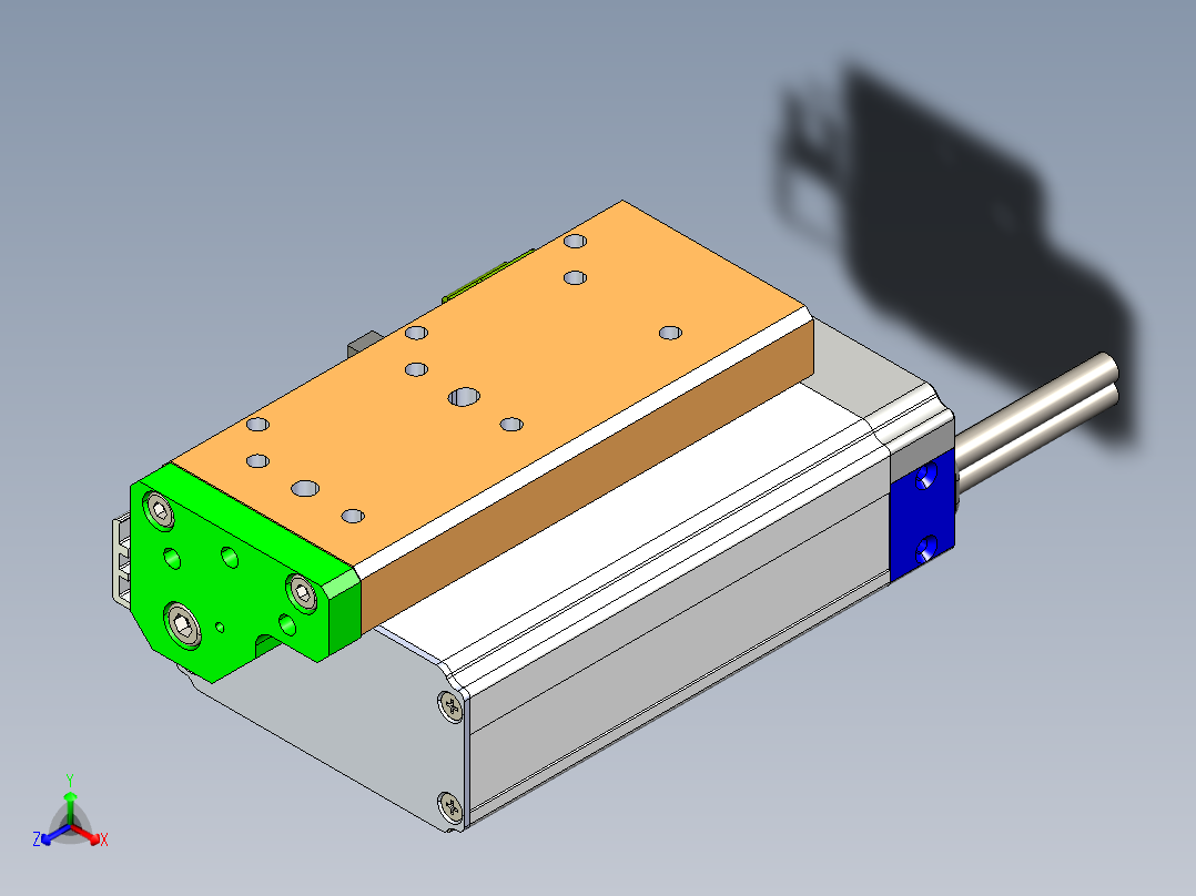 威洛博LES小滑台LES16-Lxx-S50-BR正等轴测图