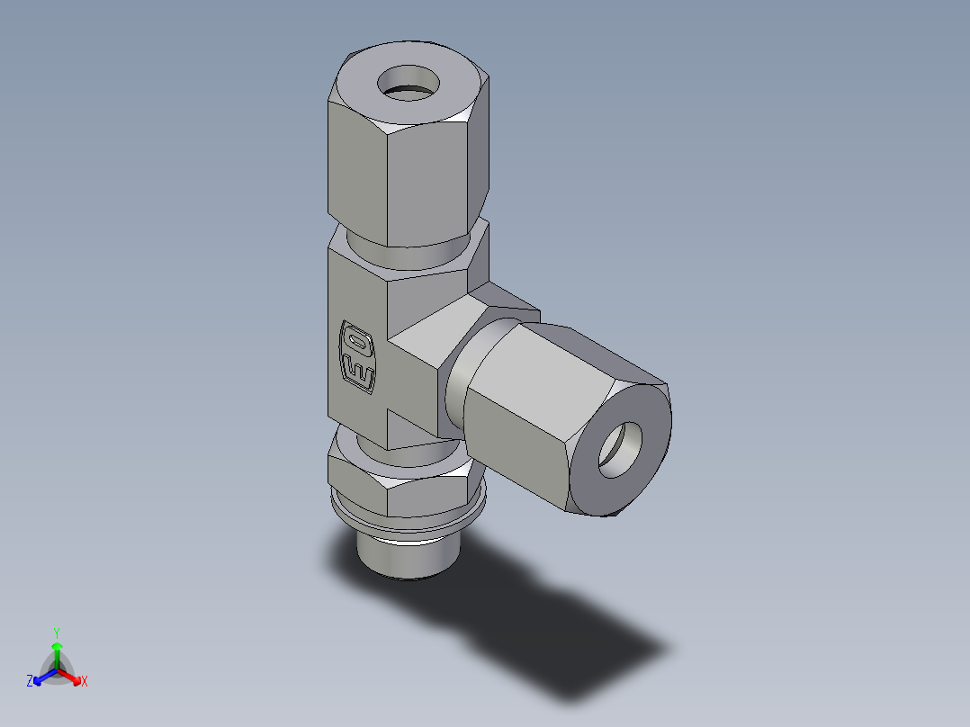 卡套式工业通用硬管接头EO_Adjustable_locknut_run_tee_LEE06LMORCF