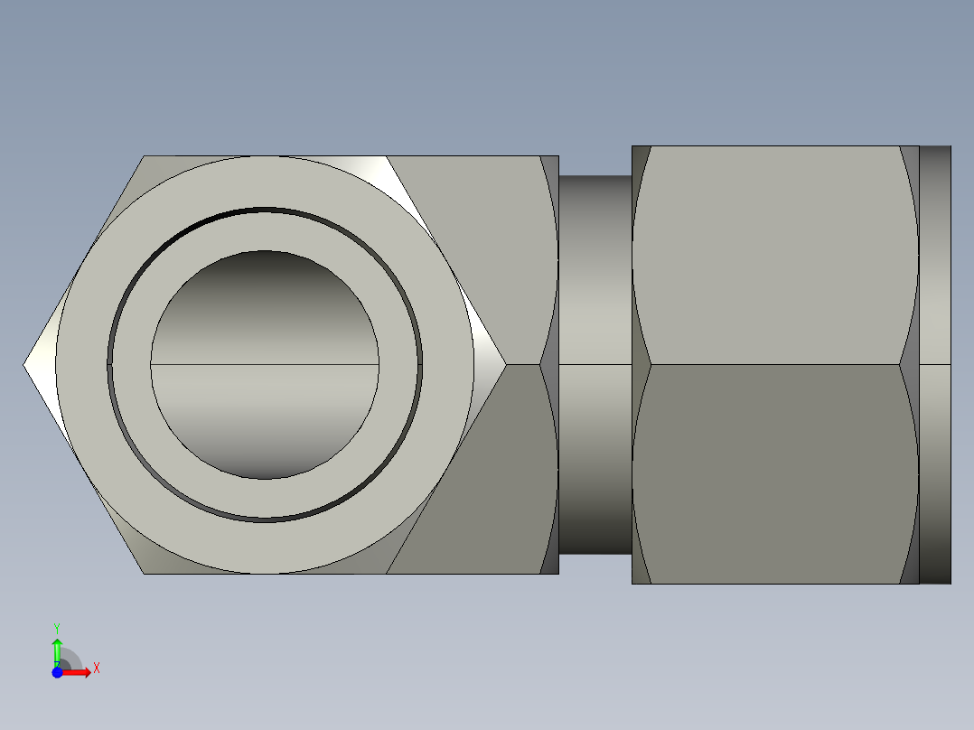 卡套式工业通用硬管接头14_dbu-s前视图