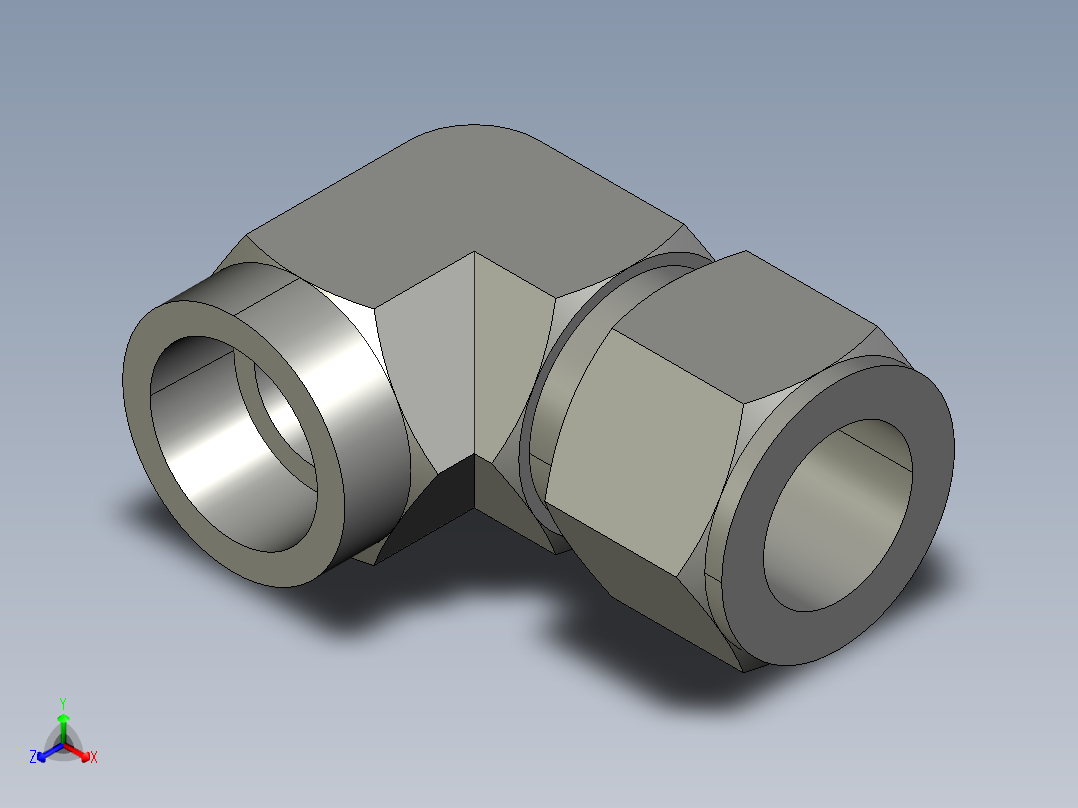 卡套式工业通用硬管接头14_dbu-s正等轴测图