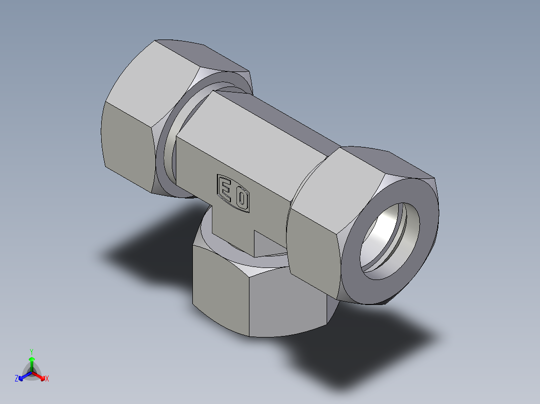 卡套式工业通用硬管接头EO_Swivel_nut_branch_tee_ET22ZLCF