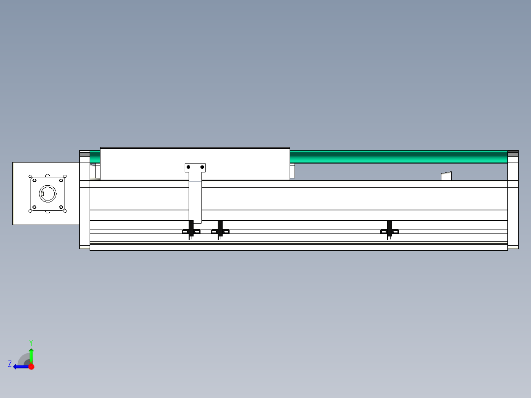东锦同步带传动-直线滑台模组DH270B-C-L150-S200-BL-P750W-C3右视图
