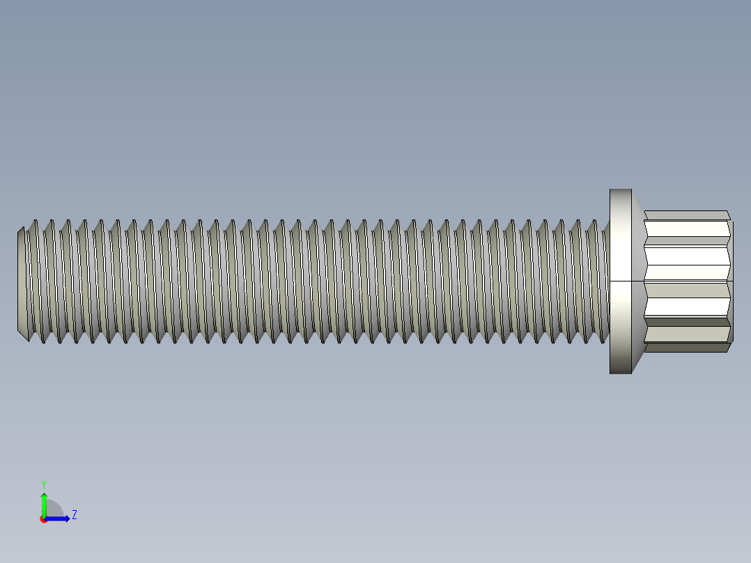 法兰头螺钉-5-16in-24 1.5long 12-point screws.IGS左视图