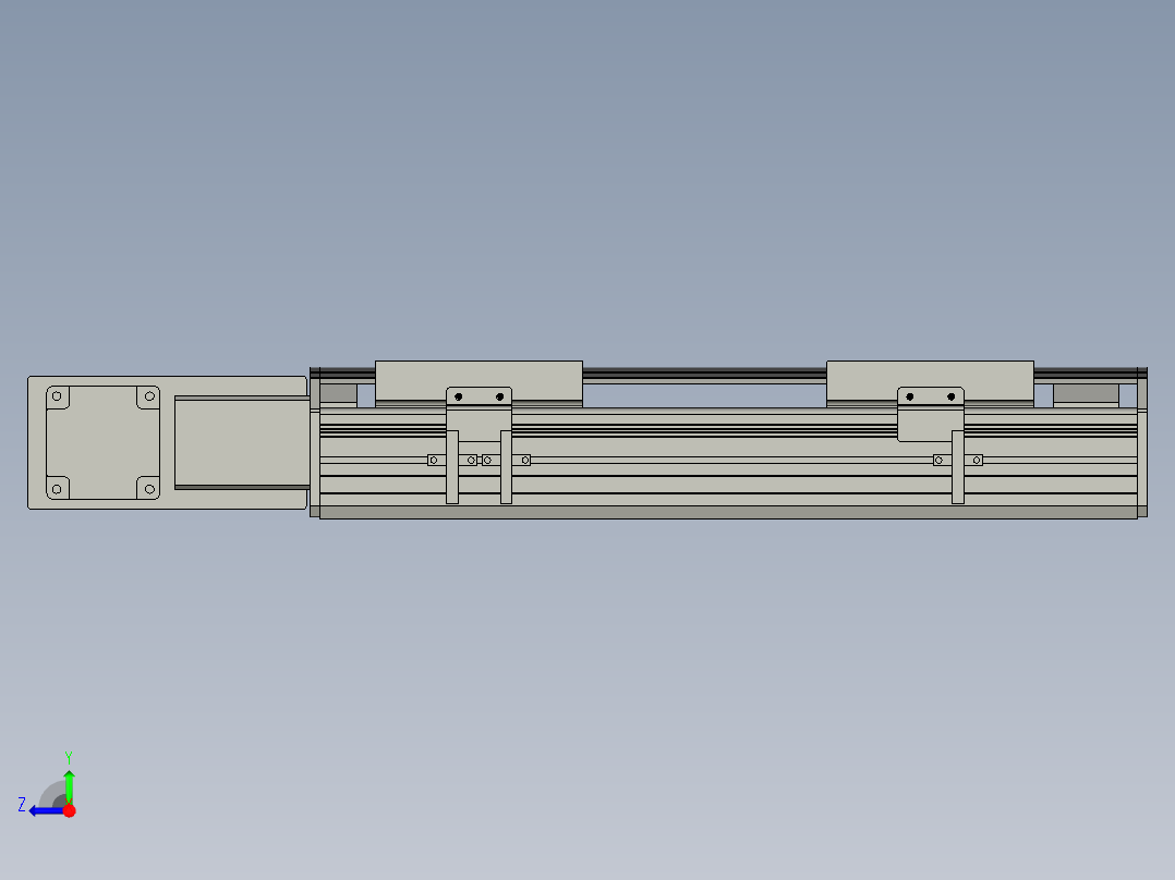 直线模组WG-LHB12-S200-BL设计图纸右视图