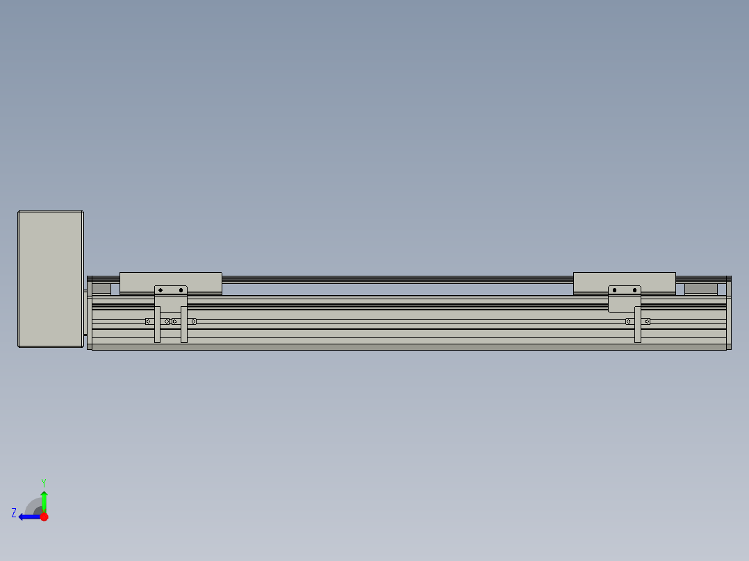 直线模组WG-LHB12-S450-RU设计图纸右视图