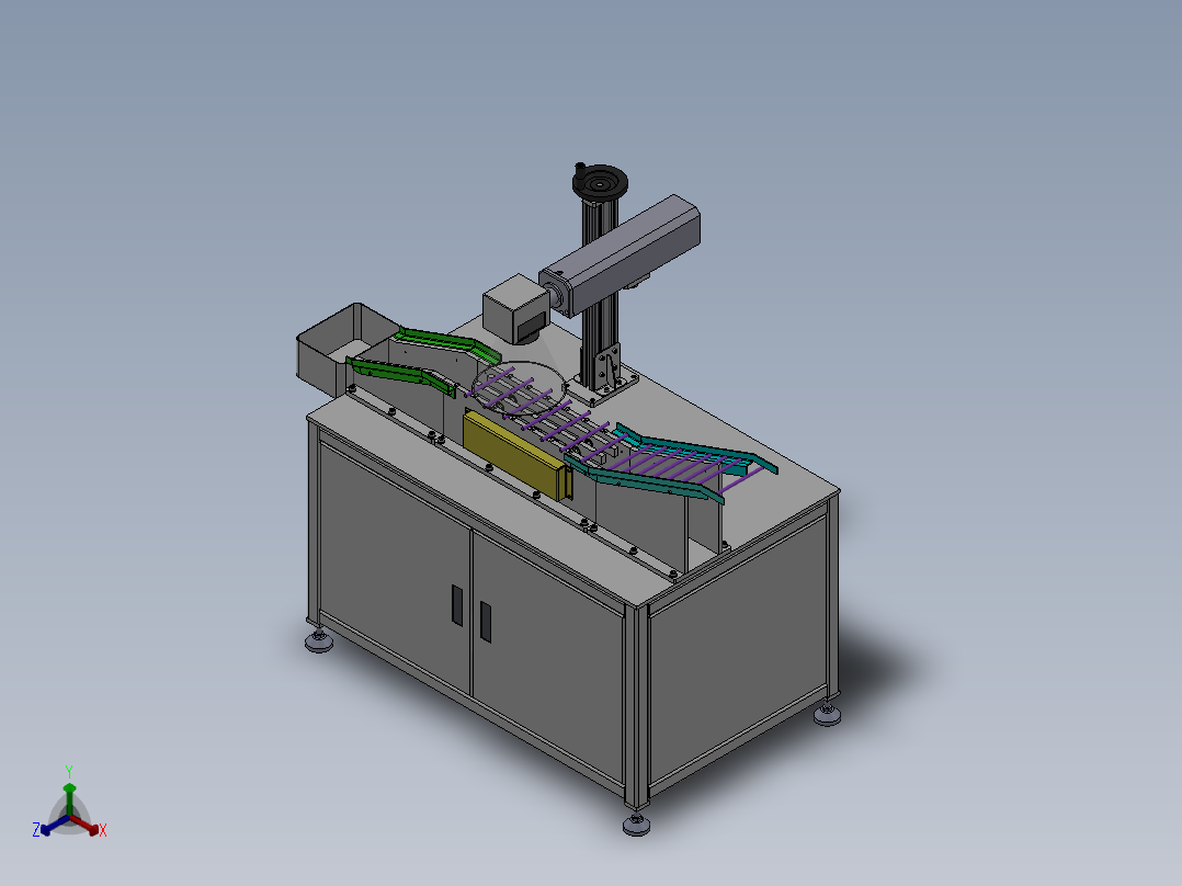 离心管激光打标机sw18可编辑正等轴测图