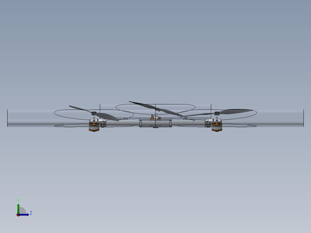 solidworks tricopter飞机原型左视图