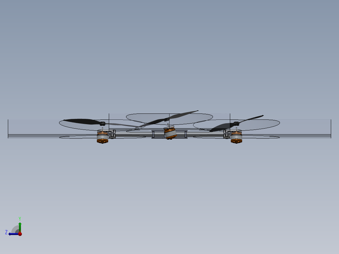 solidworks tricopter飞机原型右视图