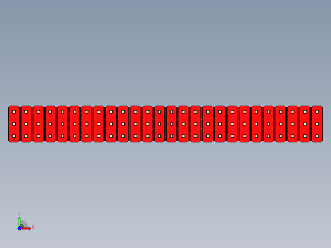 彩色公头100mil（2.54mm）系列-DS1021_red_3x26p_100mil_Type1_rev1.0前视图