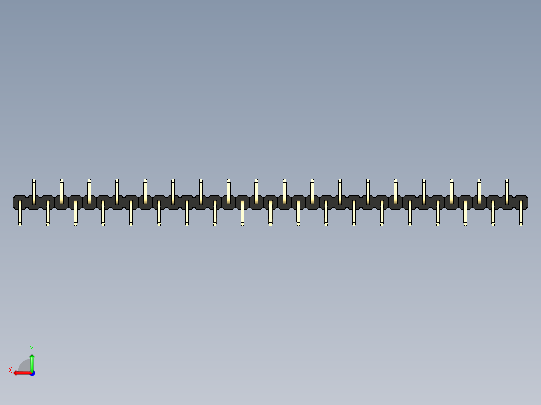 彩色公排针 100mil 2.54mm 系列-DS1022_black_37p_100mil_Type_SMT_R2_rev1.0后视图