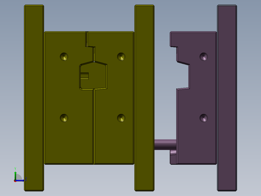 USB注塑模具设计左视图
