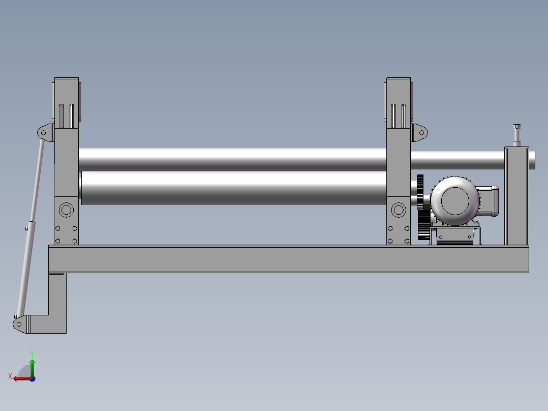 自动卷钢板机后视图