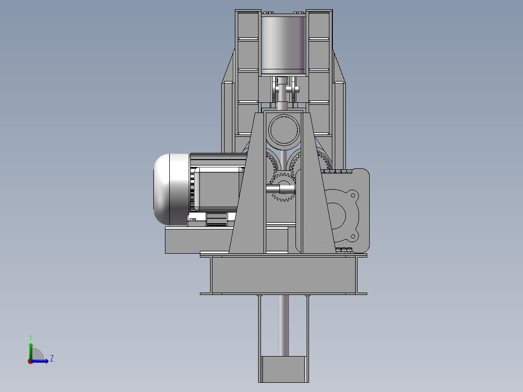 自动卷钢板机左视图