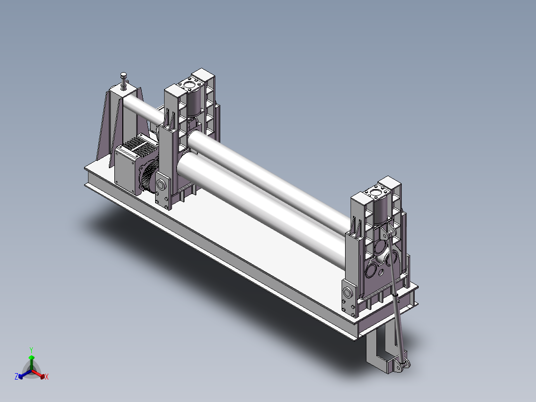 自动卷钢板机正等轴测图