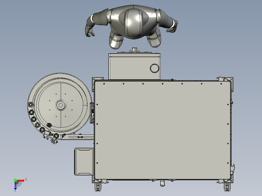 自动弹簧装配机俯视图