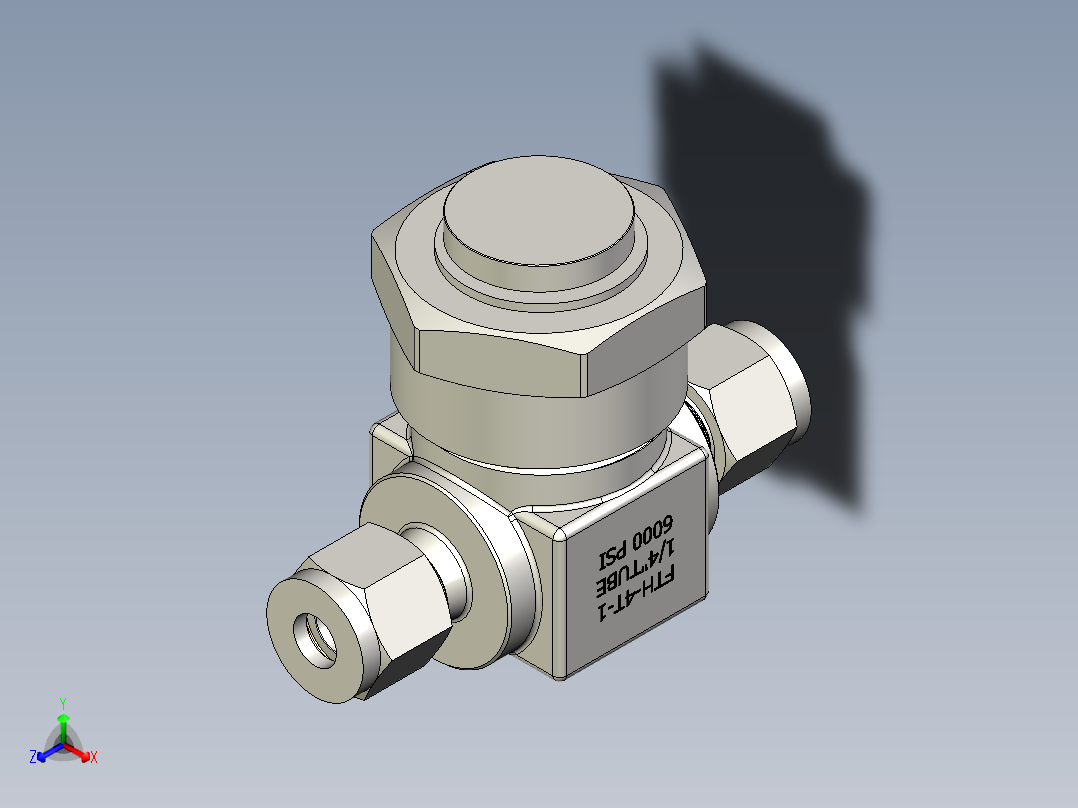 微米T型过滤器–FT系列 14英寸Hy-Lok正等轴测图