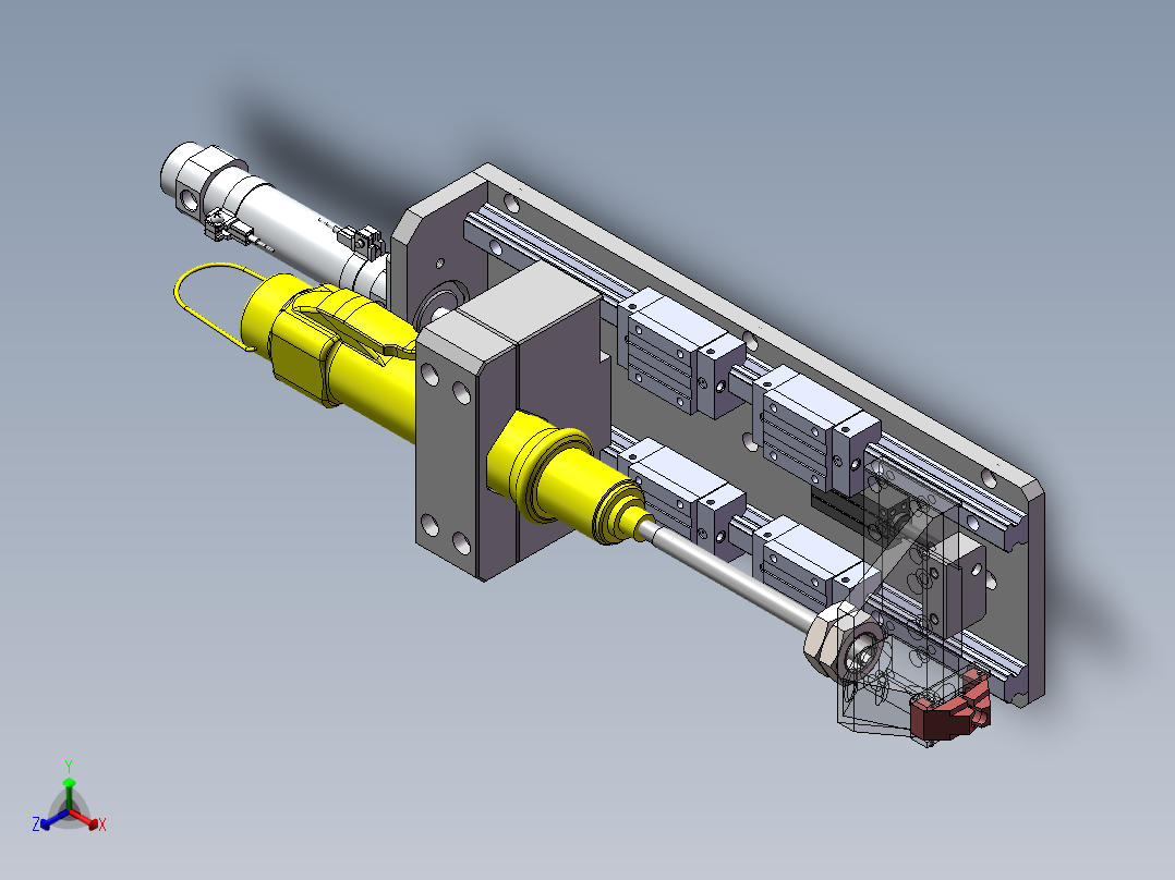 打螺丝机机构正等轴测图