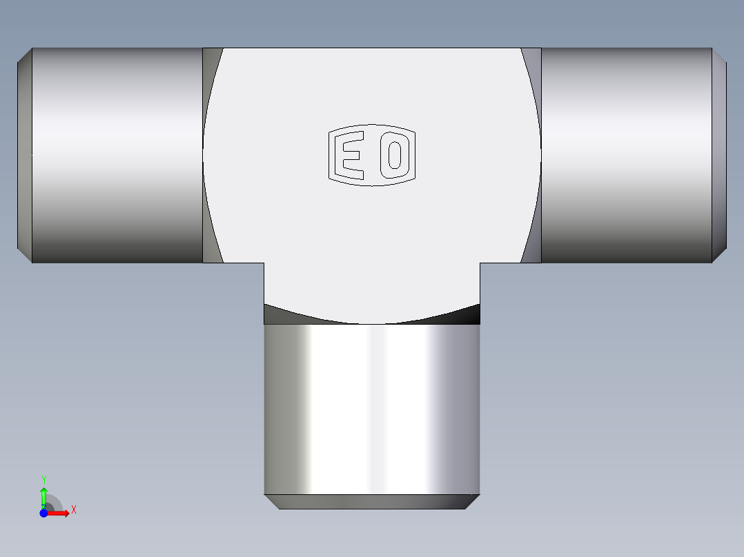 卡套式工业通用硬管接头EO_Union_tee_T06SCFX前视图