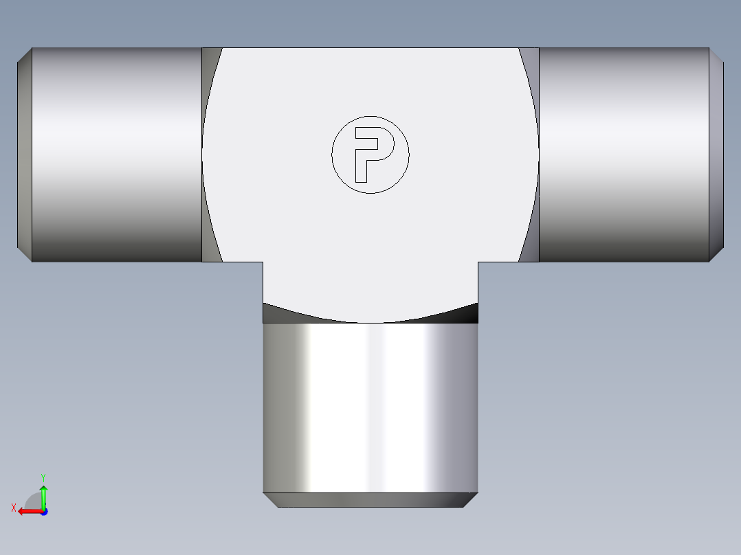 卡套式工业通用硬管接头EO_Union_tee_T06SCFX后视图