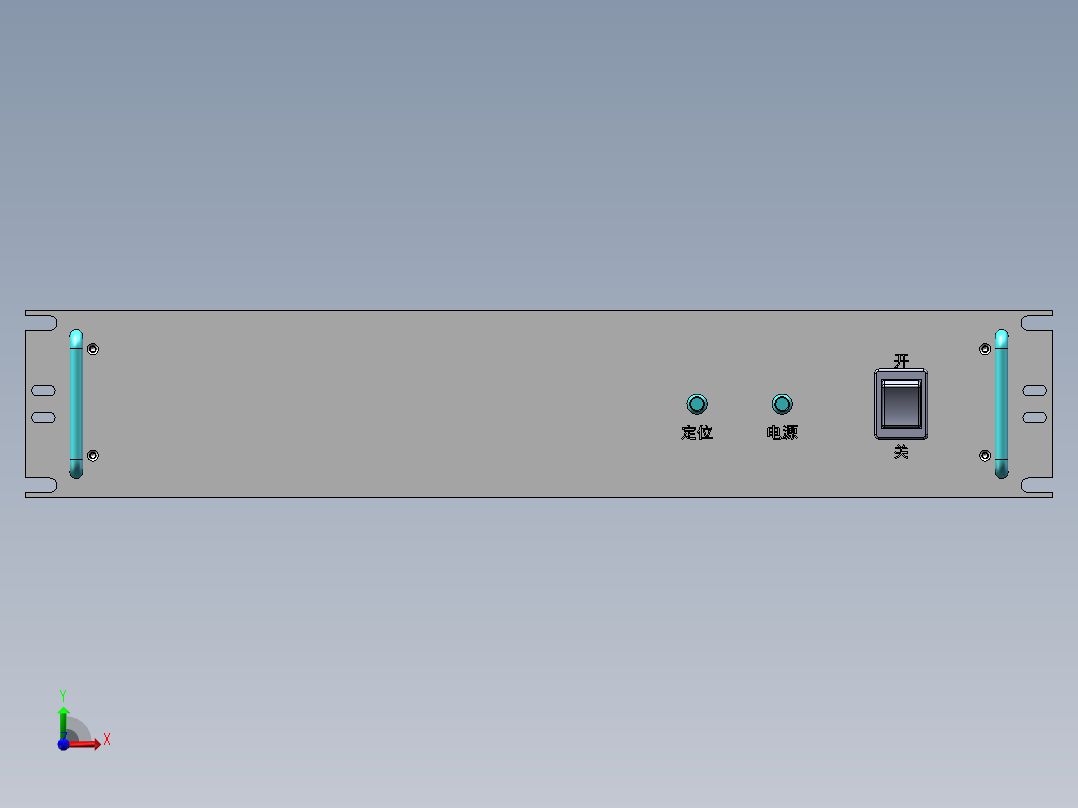 标准2U铝铣机箱前视图