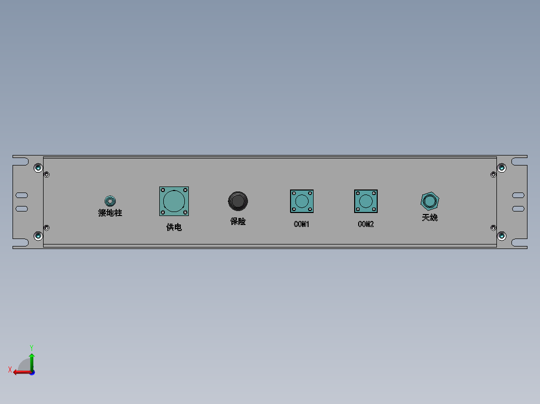 标准2U铝铣机箱后视图