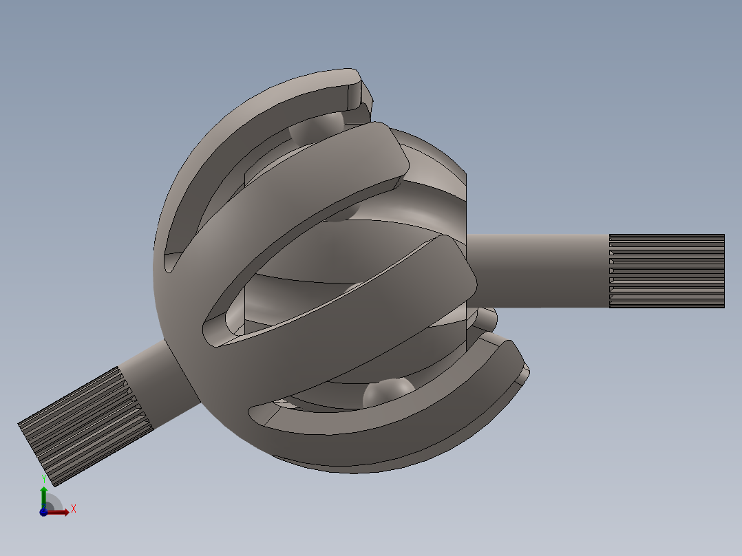 球笼式等速万向节三维建模图纸 solidworks设计(更新二维码)前视图