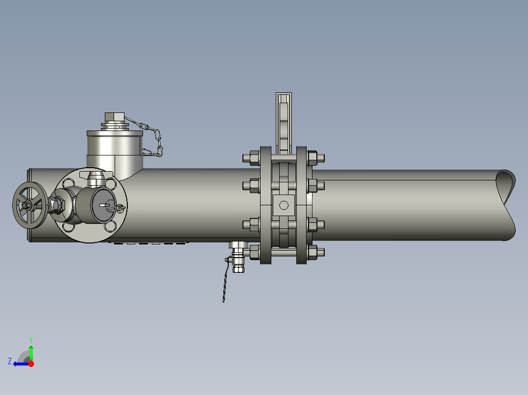 消火栓模型3D图纸 STP格式右视图