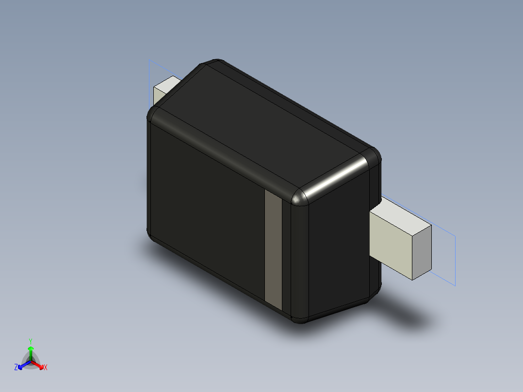 分立半导体元件封装-SC-90正等轴测图