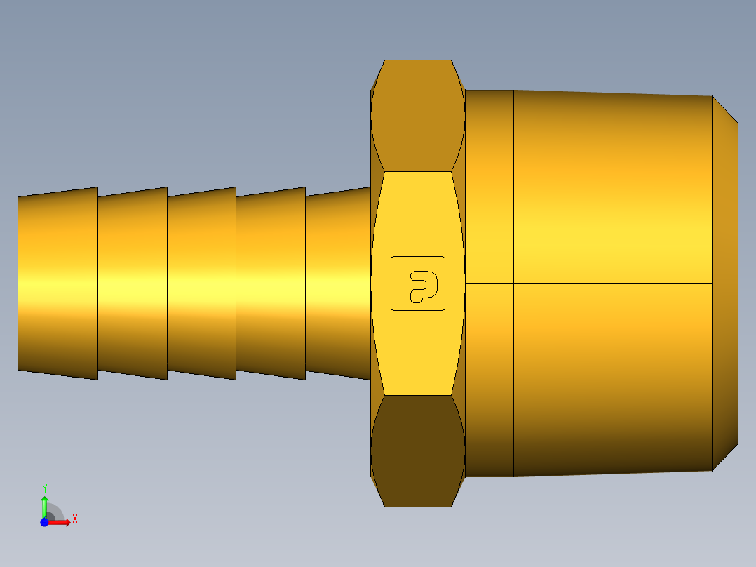 倒齿式工业管接头Hose Barb to Male Pipe 125HBL-8-12前视图