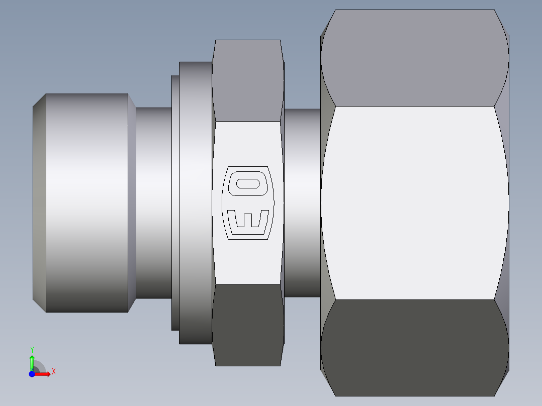 卡套式工业通用硬管接头EO_Standpipe_connector_EVGE18LREDCF前视图