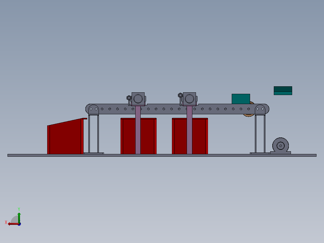 Product Sorting Conveyor产品分拣输送机3D数模图纸 Solidworks设计后视图