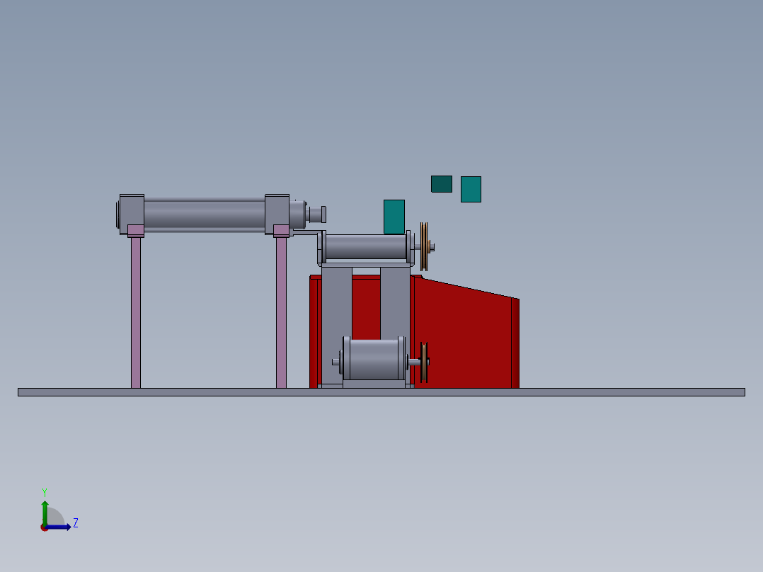Product Sorting Conveyor产品分拣输送机3D数模图纸 Solidworks设计左视图