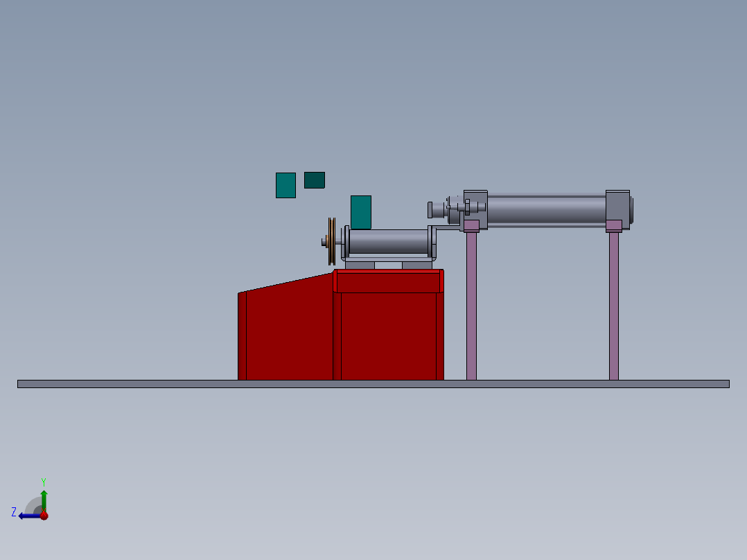 Product Sorting Conveyor产品分拣输送机3D数模图纸 Solidworks设计右视图