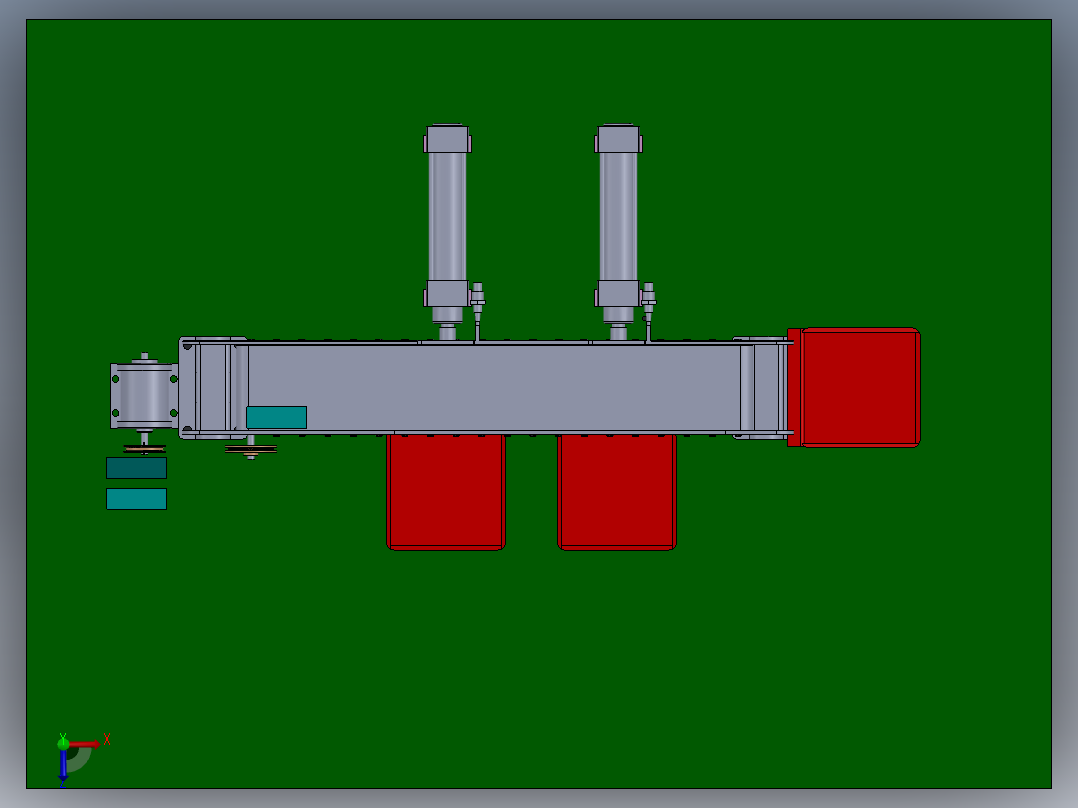 Product Sorting Conveyor产品分拣输送机3D数模图纸 Solidworks设计俯视图