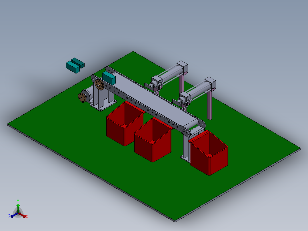 Product Sorting Conveyor产品分拣输送机3D数模图纸 Solidworks设计正等轴测图