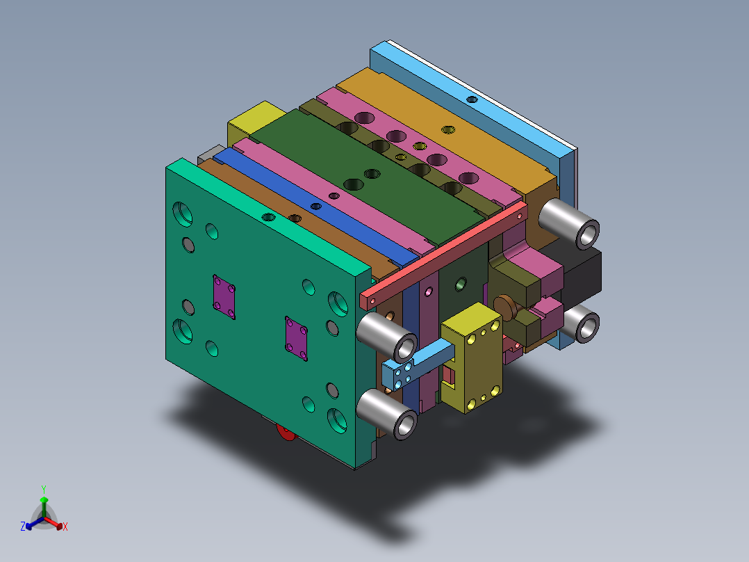 全3D螺纹模具正等轴测图