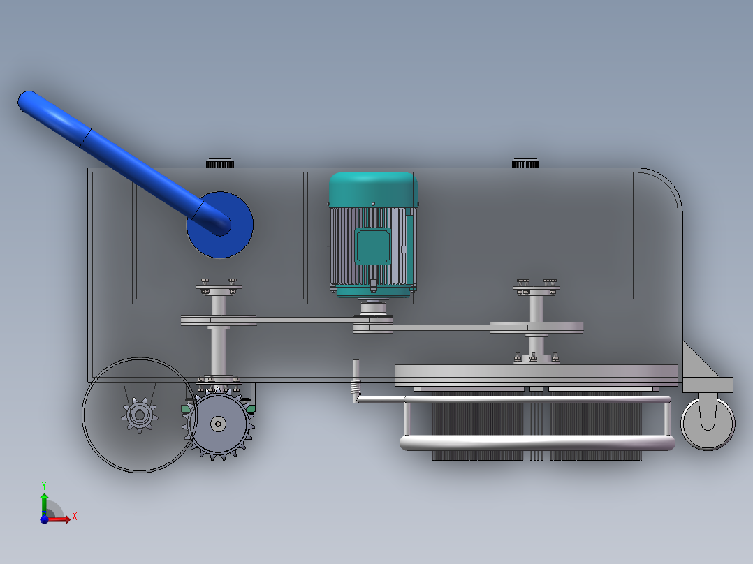W1479-地毯清洗机设计【说明+7张CAD图+SW三维图】前视图