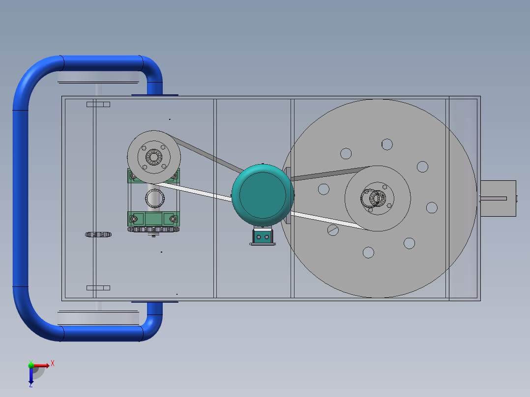 W1479-地毯清洗机设计【说明+7张CAD图+SW三维图】俯视图