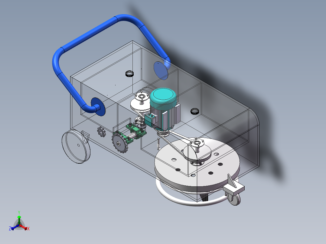 W1479-地毯清洗机设计【说明+7张CAD图+SW三维图】正等轴测图