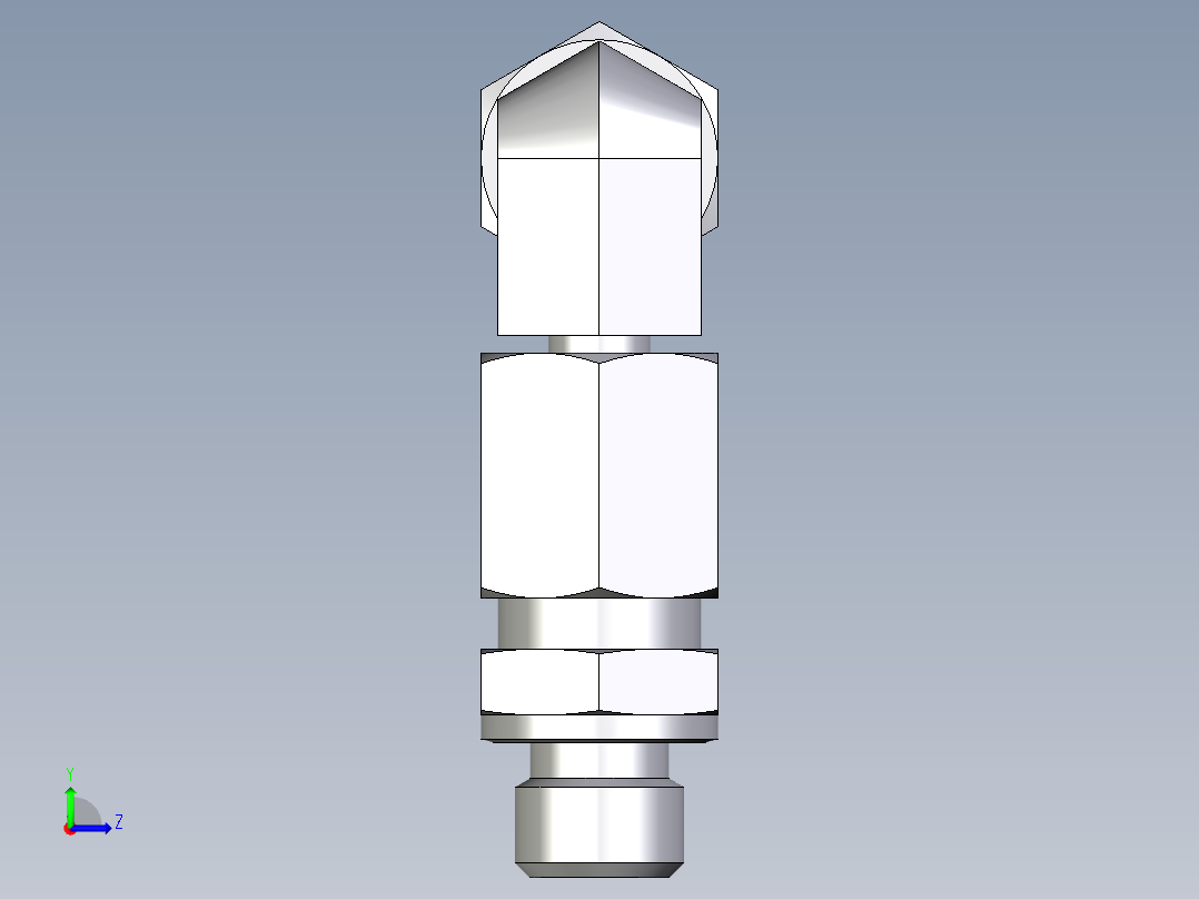 卡套式工业通用硬管接头EO_Assembled_adjustable_standpipe_elbow_EVW06LM71左视图