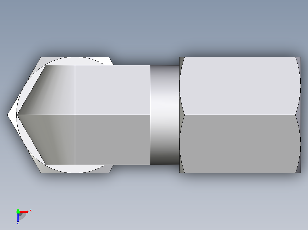卡套式工业通用硬管接头EO_Assembled_adjustable_standpipe_elbow_EVW06LM71俯视图