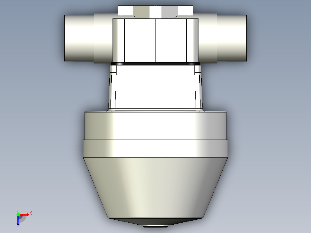 1DKMDCCP NC 气动隔膜阀，常闭，与男性的两端，用公制系列俯视图